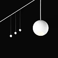 Modern Black Spherical Pendant Lights With Illuminated Design And Multiple Balls 3d model