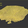 Detailed 3D Terrain Model Showcasing Natural Landscape With Green Vegetation And Varied Landforms