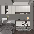 Cozy Tatami Bedroom Interior With Tatami Bed Desk Chair Round Rug And Bookshelves