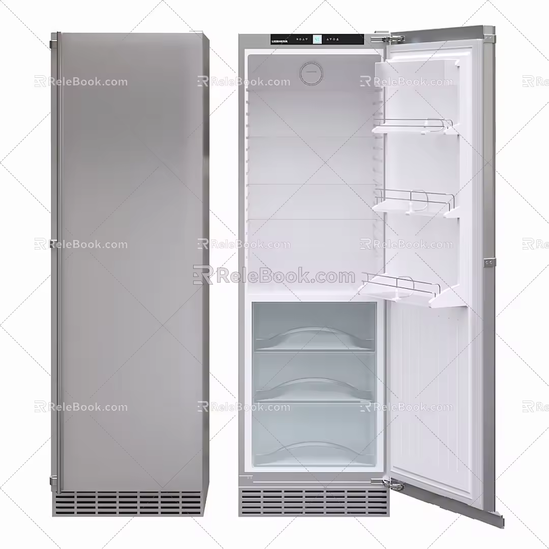 Modern kitchenware Liebherr kitchvel refrigerator open 3d model