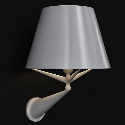 Modern Wall Lamp With Conical Shade And Sleek Metal Mounted Design 3d model