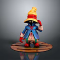 Game Movie Character With Yellow Large Hat Blue Coat Red Gloves Shoes And White Eyes