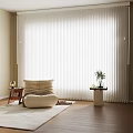 Vertical Venetian Curtain Dream Curtain Caterpillar Lazy Leisure Sofa Coffee Table Side Table Ornaments 3d model