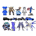 Assorted Dolls Including Robot Figures Bear Toys Car Models and Mechanical Designs 3d model