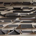 Traditional Chinese Architectural Components With Various Roof Tiles And Eave Structures 3d model