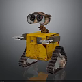 Rusty Yellow WALL E Robot With Large Eyes Mechanical Arms And Tread Tracks