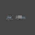 Blue Heavy Duty Dump Truck With Black Dump Bed And Large Wheels