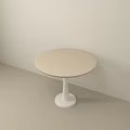 Modern Minimalist Dining Table With Light Colored Top And White Pedestal Base 3d model