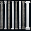 European-style Roman columns 3d model