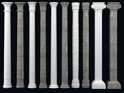 European-style Roman columns 3d model