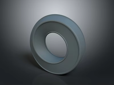 Gray Circular Ring With Smooth Surface And 3D Rendered Minimalist Design 3d model