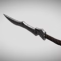 Fantasy Character And Mythical Creature With Engraved Steel Sword Brown Hilt