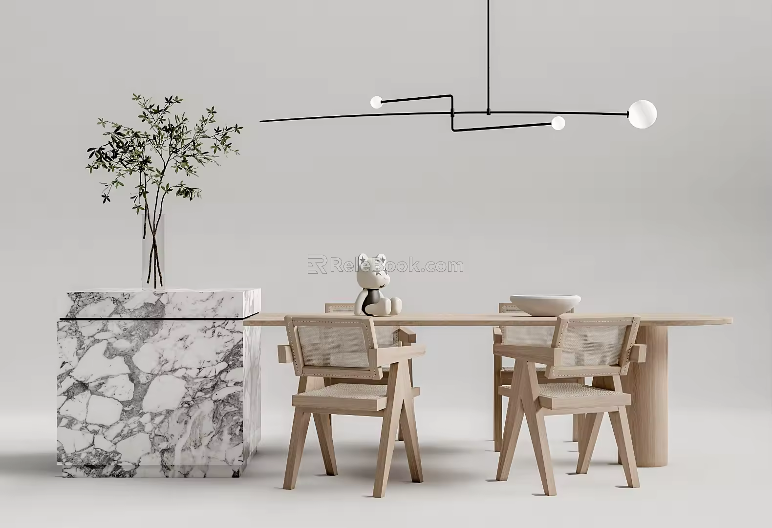 Modern Dining Table Chair Combination Dining Table Chair 3d model