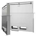 Quadromak Silver Kitchen Range Hood With Modern Design And Multiple Angles