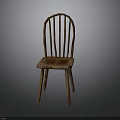 Rustic Wooden Chair With Vertical Slat Backrest Woven Seat And Natural Wood Finish