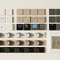 Modern switch socket switch combination 3d model