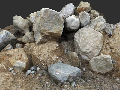 Microtopography Natural Terrain Features Stones Small Rocks Soil And Earth 3d model