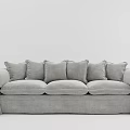 Stylish Light Grey Velvet Multi Seater Sofa With Exquisite Tassel Details And Cozy Throw Pillows