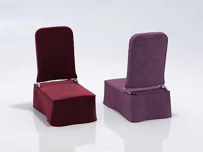 Velvet Upholstered Leisure Chair in Burgundy and Purple with Modern Design and Metal Accents 3d model