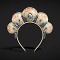 Elegant Shell Shaped Jewelry Headband With Intricate Design And Colorful Details