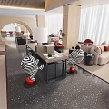 Luxurious Modern Hotel Lobby Interior With Artistic Chandelier Sofa Seating And Marble Floor
