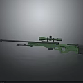 Green Tactical Sniper Rifle With High Precision Scope And Modern Design