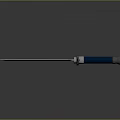 Ornate Weapon Sword Featuring Shiny Blade Blue Handle And Metal Accents