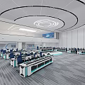 Console Office Table and Chair Combination Computer Workbench Luminous Console Command Technology Steel Middle Control Table Staff Table Station Conference Table Paperless Baking Paint Long Table Combination 3d model