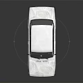 White Vintage Classic Car With Textured Body On Black Reflective Background