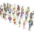 Modern Multiplayer Color Lead Characters 3d model