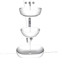 Modern Ceramic Above Counter Washbasin With Round Shape And Chrome Faucet