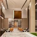 Modern Sales Office With Glass Facade Lighting And Spacious Showroom Interior Design
