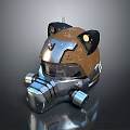 Tactical Combat Weapon Helmet With Metallic Brown Finish And Mechanical Parts
