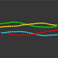 Colorful Helical Molecular Model For Medical Devices Research With Reflective Gray Background