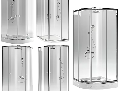 Modern Bathroom Shower Enclosure Combination With Clear Glass And Multiple Designs 3d model