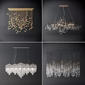 Stylish Modern Chandeliers Featuring Crystal Gold Leaf And Transparent Decorative Designs