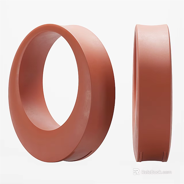 Modern Brown Circular Wall Decor With Smooth Surface And Contemporary Design 3d model