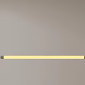 Modern Hanging Pendant Light With Long LED Strip And Metal Frame Design