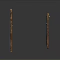 Rustic Wooden Fence Structure With Crossed Planks And Support Posts