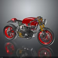 Vintage Red Motorcycle With Shiny Chrome Details Red Body And Black Wheels