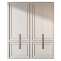 Elegant Modern White Wardrobe Design With Gold Handles And Panel Doors