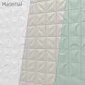 Patterned Wall Tiles Featuring Various Geometric Designs In White Light Gray And Light Green 3d model