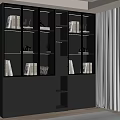 Modern Bookcase Design With Glass Doors Books And Built in Lighting