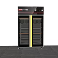 Kitchen Disinfection Cabinet With Double Door Multi Layer Shelves And Black Gold Design