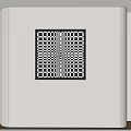 Abstract Painting Black And White Grid Pattern Creating Visual Depth Black Frame On White Wall