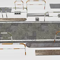 Various Road Facilities Featuring Metal Barriers Concrete Pavement And Safety Structures 3d model