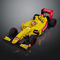 Yellow BARNI Racing Car With Number 21 Streamlined Design And Black Tires
