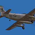 U.S. Navy Propeller Fighter Jet 527 With Straight Wings In Blue Sky