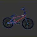 Sleek Red BMX Bicycle Featuring Sturdy Frame Black Wheels And Modern Design 3d model
