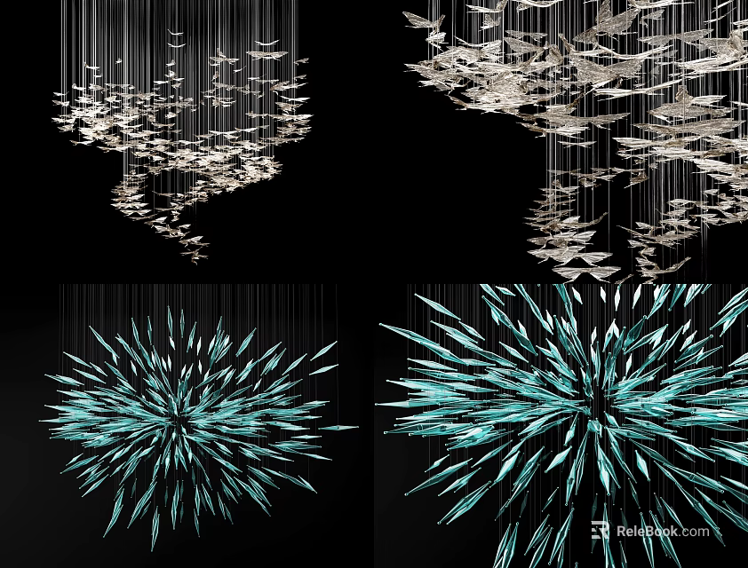 Modern Luxury Chandelier Design With Crystal Elements And Metal Structure For Interior Decoration 3d model 